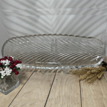 Helios D-44 Блюдо стеклянное для сервировки "Фонтана" 295мм