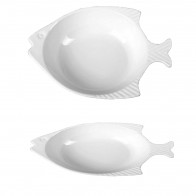 Салатник большой фарфоровый "Рыба" 305мм Helios HR1446 белый