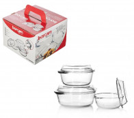 Набор кастрюль круглых с крышкой Borcam 3предмета Pasabahce 156021-6 стекло