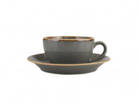 Набор для чая чашка 207мл+блюдце 15см Porland 222105/DG-6 темно-серый фарфор