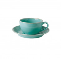Набор для чая чашка 207мл+блюдце 15см Porland 222105/T-6 бирюзовый фарфор