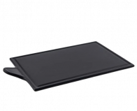 Блюдо для подачи прямоугольное с ручкой 34х27см Porland 358134/Bl черное фарфор