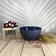 Салатник фарфоровый 4213 Глубокий синий 140 мм Helios 