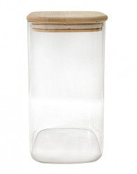 Банка стеклянная для продуктов 1000мл с бамбуковой крышкой Modern 5232