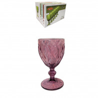 Набор бокалов из цветного стекла "Рубин" 320мл 6шт Helios 6454