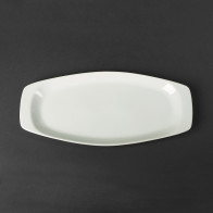 Блюдо прямоугольное с ушками 370мм фарфоровое Helios A1415 белое