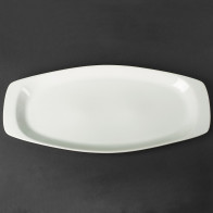 Блюдо прямоугольное с ушками 470мм фарфоровое Helios A1419 белое