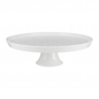 Подставка для торта Extra white рифлёная 305мм Helios W181 на ножке