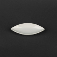 Соусник фигурный 40мл лист Helios HR1567 белый, фарфоровый