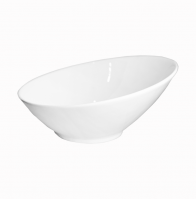 Салатник скошенный Extra white 254мм Helios W215 фарфоровый