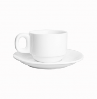 Чашка Extra white 200мл Helios W284 с блюдцем фарфор