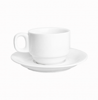 Чашка Extra white 220мл Helios W285 с блюдцем фарфор