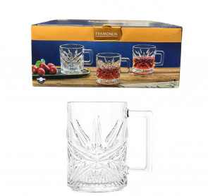 Набор кружек стеклянных 6шт Голдстар 270мл Helios DM254-2 стекло-1