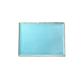 Блюдо для подачи прямоугольное 18х13см Porland 358819/T бирюзовое фарфор