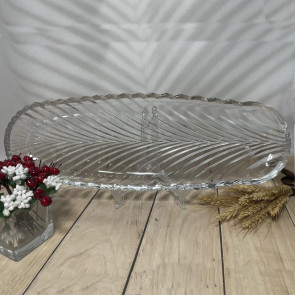 Helios D-44 Блюдо стеклянное для сервировки "Фонтана" 295мм