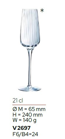 Набор бокалов для шампанского Symetrie 210мл 6шт Chef&Sommelier V2697