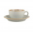 Набор для чая чашка 207мл+блюдце 15см Porland 222105/G-6 серый фарфор-2