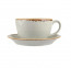 Набор для чая чашка 370мл+блюдце 15см Porland 222134/G-6 серый фарфор