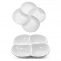 Тарілка-міняжниця порцелянова "Квітка" Helios HR1192 біла