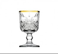 Pasabahce 51718G Набір чарок на ніжці Timeless Golden touch 60мл 6 шт