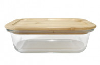 Судок скляний для зберігання продуктів 630мл із бамбуковою кришкою Modern 5235