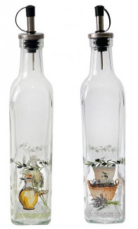 Пляшка для олії та оцту 500мл з дозатором Classic 5252 скляна декорована