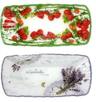 Тарілка прямокутна 225мм Classic 5265 скляна декорована