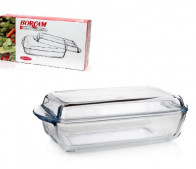 Каструля прямокутна з кришкою Borcam 34х19см скляна Pasabahce 59010-6