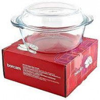 Каструля кругла з кришкою Borcam 2,1л скляна Pasabahce 59003-6