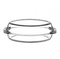 Каструля овальна з кришкою Borcam 34х19.5х5.5см скляна Pasabahce 59032-6