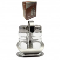 Набір спецій перець + сіль на підставці. Helios 6074