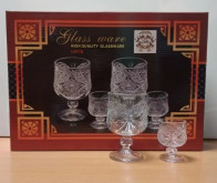 Набір 12 предметів келихів для коньяку та чарок Батерфляй Helios 6390 скло під кришталь 