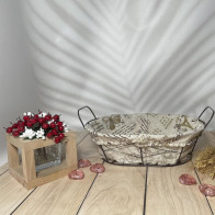 Кошик металевий каркасний зі знімною тканиною 26х20х9см Helios 7321