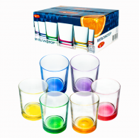 Набір склянок "Мультиколор" 250 мл 6 шт Helios 8381 скло