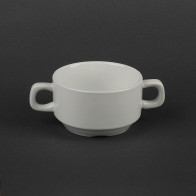 Бульйонниця з ручками 250мл Helios HR1551 біла, фарфорова