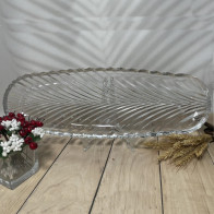 Блюдо скляне сервірувальне Фонтана 395мм Helios D-44