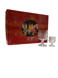 Набір келихів для коньяку 200 мл 6 шт та чарок 6 шт Старлайт Helios 6392 скло під кришталь 