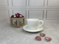 Чашка Extra white 180мл із блюдцем порцеляна Helios W288