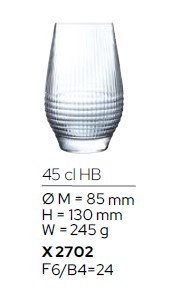 Набір келихів Disco HB 450мл 6шт Arcoroc X2702