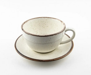 Набор для кофе чашка 80мл+блюдце 12см Porland бежевый фарфор-2