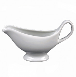 Соусник с ручкой 100мл Helios HR1565 белый, фарфоровый