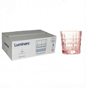 Стакан Даллас низкий розовый 300мл 6шт Luminarc P9165
