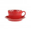 Набор для чая чашка 320мл+блюдце 15см Porland 222134/R красный фарфор-2